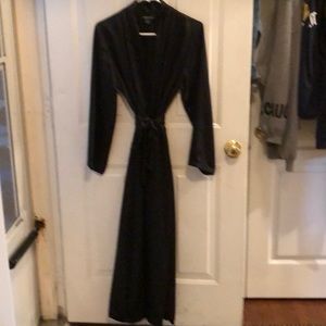Black satin robe